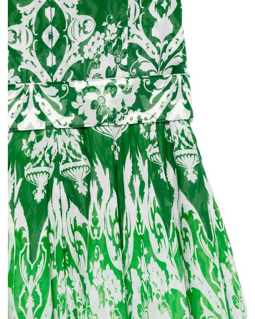 Samantha Sung Green Aster Midi Dress With Impero Ombre-Print