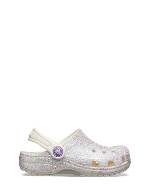 CROCSTM White Classic Glitter Clog