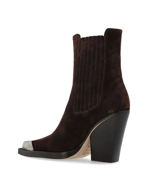 Paris Texas Brown Suede Heeled Ankle Boots "Dallas"
