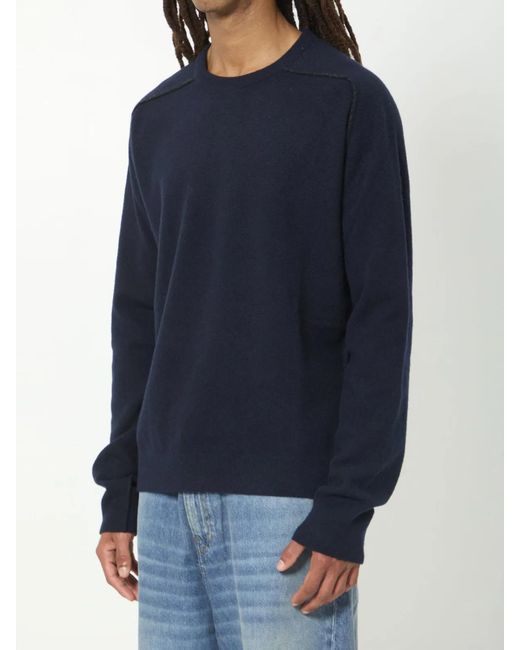 Maison Margiela Blue Dark Lambswool Sweater for men