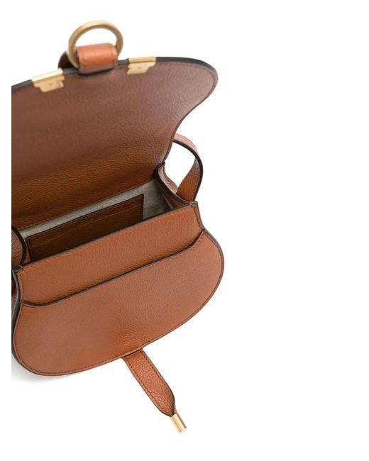 Chloé Brown Small Marcie Leather Cross Body Bag