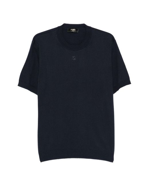 Fendi Blue T-Shirt Co Cash for men