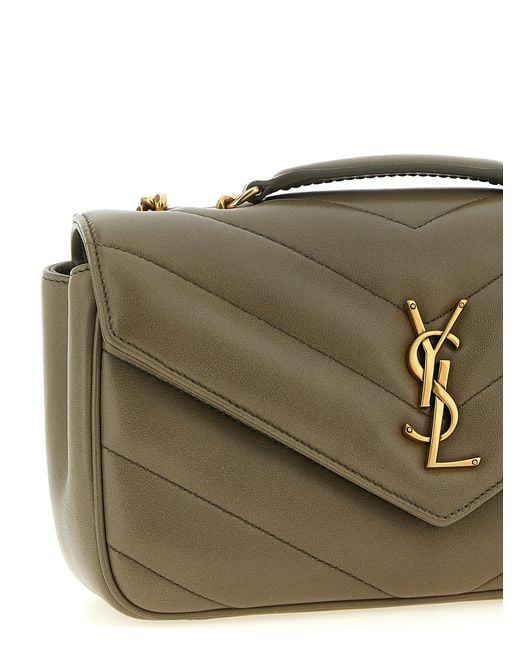 Saint Laurent Natural 'Loulou' Small Shoulder Bag