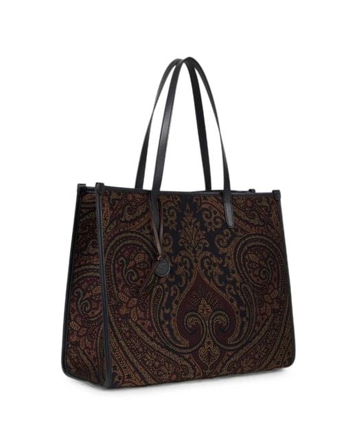 Etro Black Shopping Lovtter Paisley