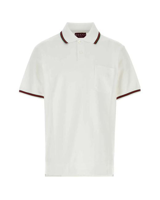 Gucci White Shirt Collar Polo for men
