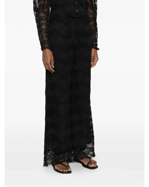 Twinset Black Twinset Lace Trousers