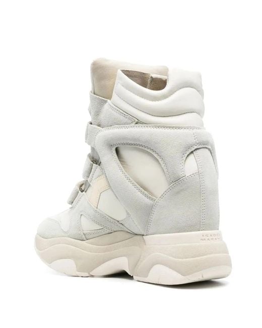 Isabel Marant White Balskee High-Top Wedge Sneakers