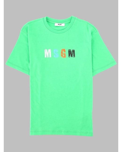 MSGM Green Jersey T-Shirt Boy
