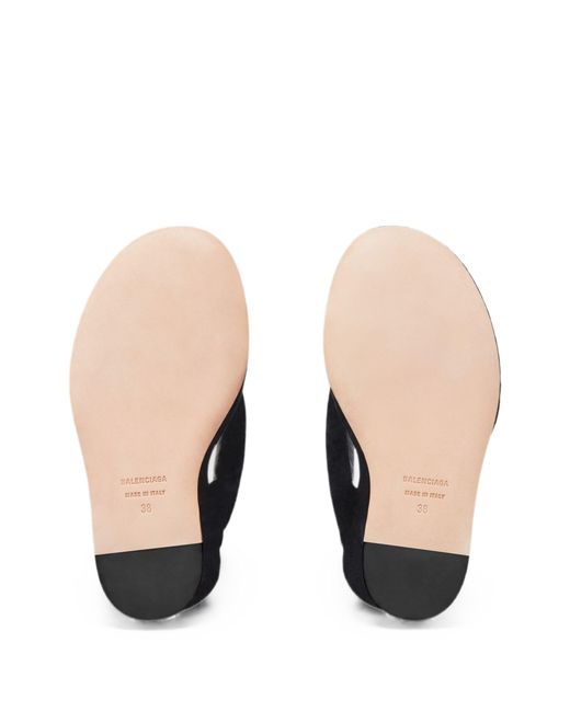 Balenciaga Black Gaeta Velvet Wedge Sandals