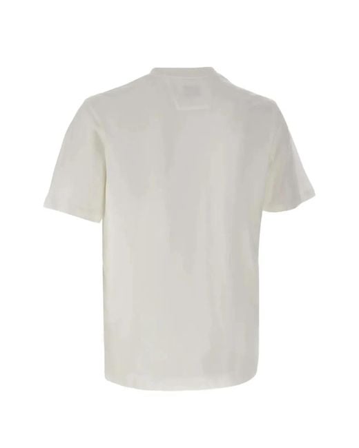 C P Company White C.P.Company Cotton Tshirt With Printed Logo Jersey 301 for men