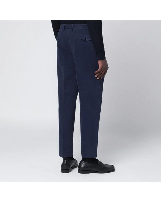 Santaniello Blue Cotton And Cashmere Trousers for men