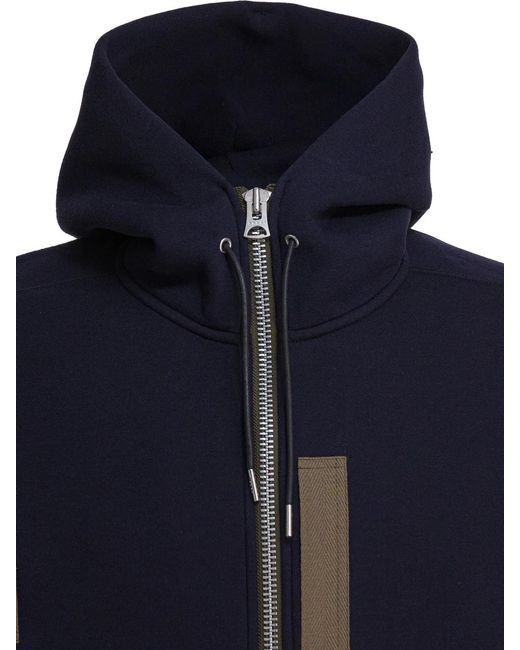 Sacai Blue Cotton Polyester Sweatshirt for men