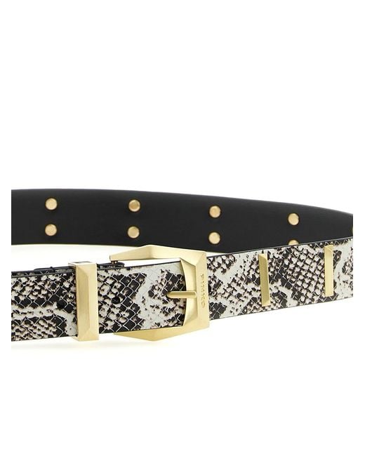 Pinko White Python Belt