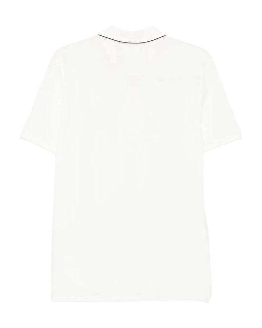 C P Company White C.P.Company Stretch Piquet Short Sleeve Logo for men