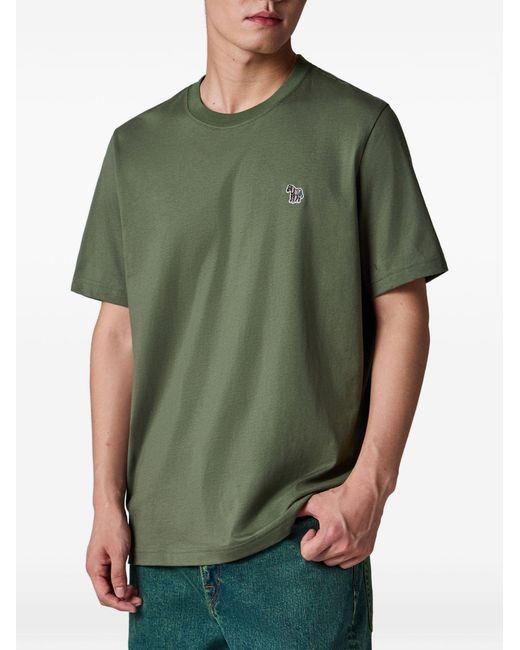 Paul Smith Green Ps Paul Smith Zebra Logo Cotton T-Shirt for men