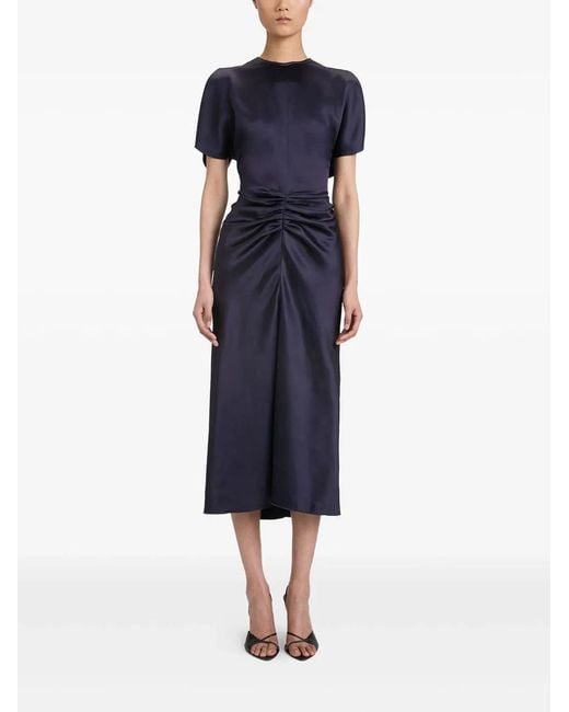 Victoria Beckham Blue Bela Midi Dress