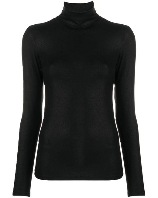 Majestic Black Lurex High-Neck Sweater