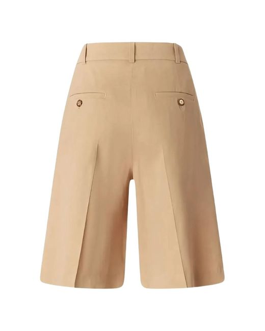 Pinko Natural Chantilly Pleated Wide Shorts