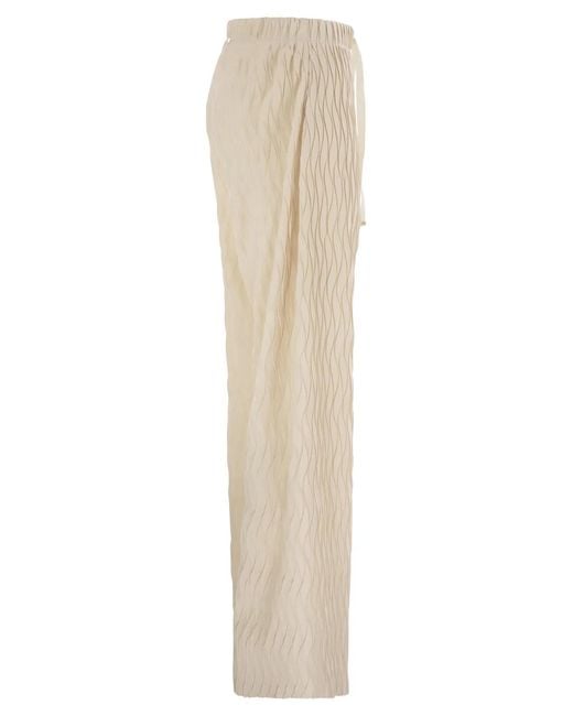 Herno Natural Trousers With Crumpled Effect