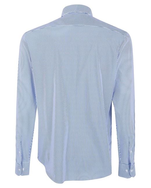 Rrd Blue "Oxford" Jacquard Stripe One Shirt for men