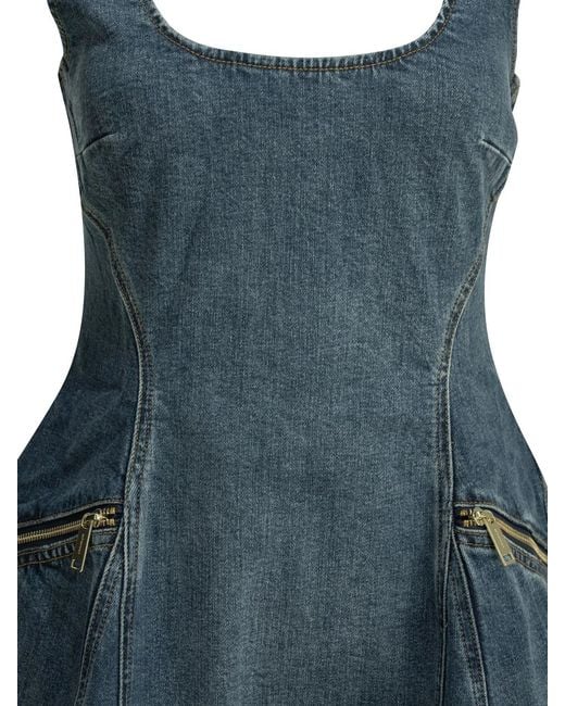 Self-Portrait Blue Short Flared Dress
