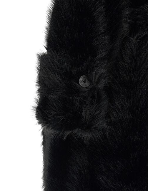 BB COUTURE Black B&B Couture 'Jackie' Eco-Fur Trench Coat