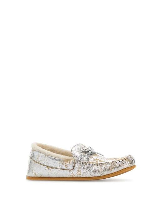Gucci White Leather Loafers