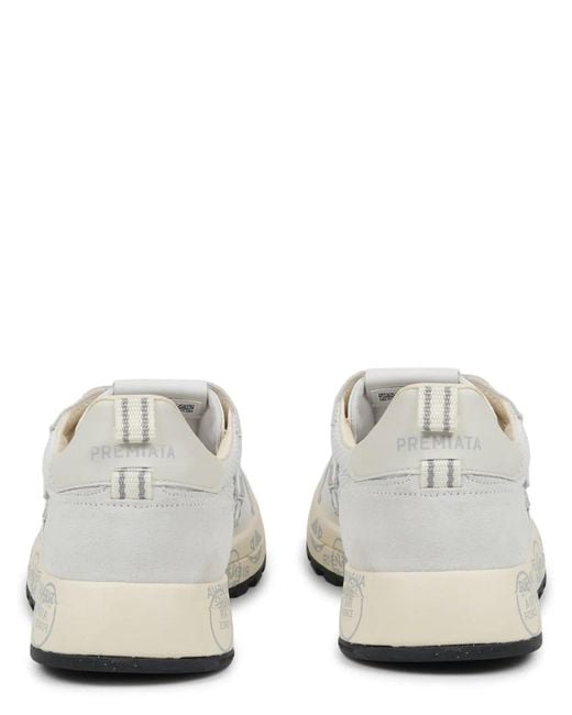 Premiata White Calf Leather Sneaker for men
