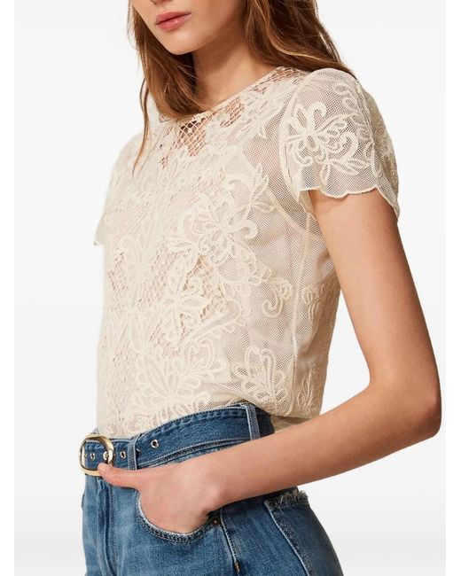 Twinset Blue Frayed Hem Denim Shorts