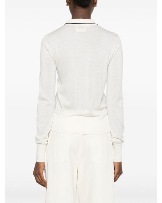 Forte_forte White Wool Polo Shirt