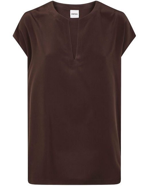 Aspesi Brown Linear Classic Top