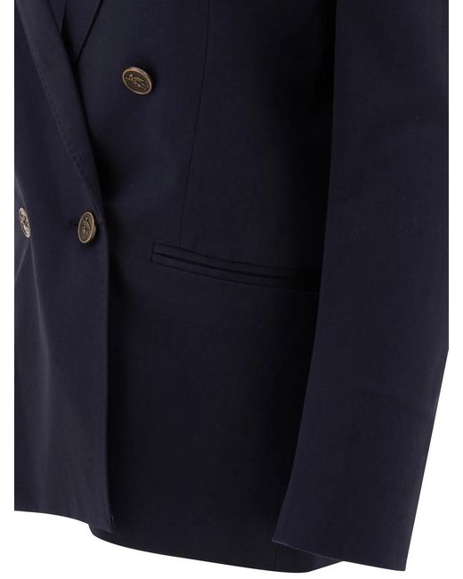 Etro Blue Cotton Elastane Jacket