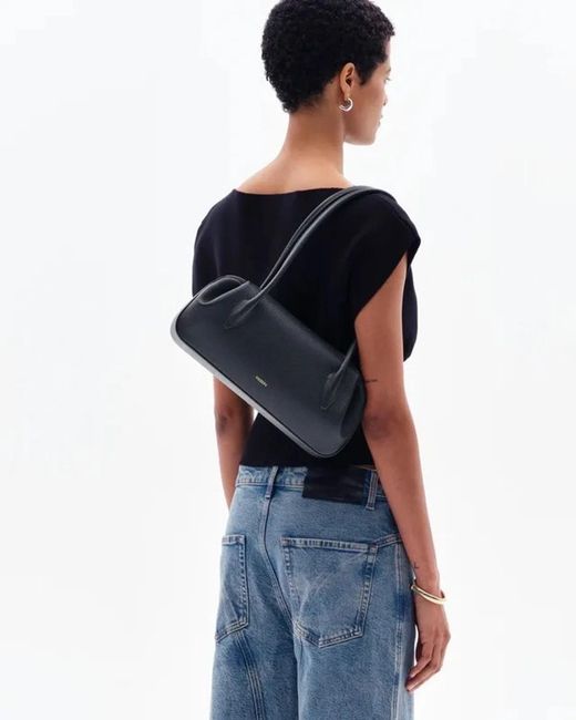 Yuzefi Black Oyster Shoulder Bag Leather