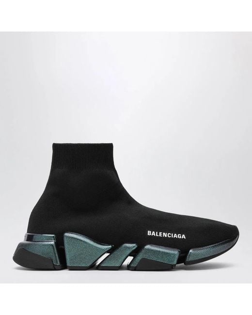 Balenciaga Black Speed 2.0 Iridescent Knit Sneakers for men