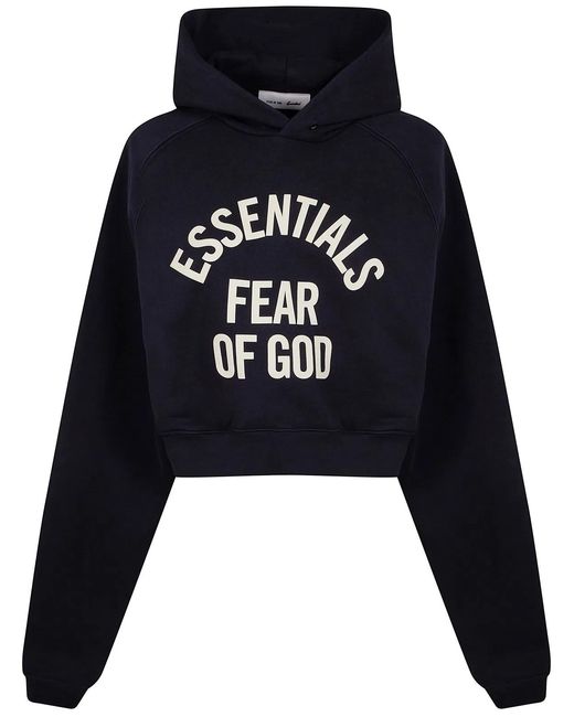 Fear Of God Black "Campus 90's" Cropped Raglan Hoodie