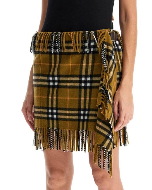 Burberry Metallic Embroidered Wool Blend Mini Skirt