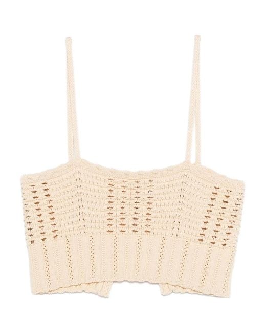 Forte_forte Natural Knitted Bralette Top
