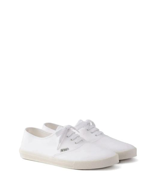 Prada White Canvas Sneakers for men