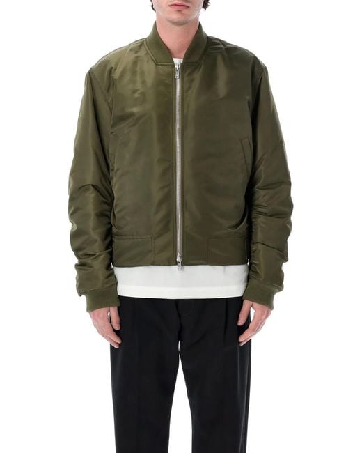 Bottega Veneta Green Padded Nylon Bomber Jacket for men