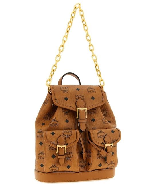 MCM Brown 'Aren' Mini Backpack