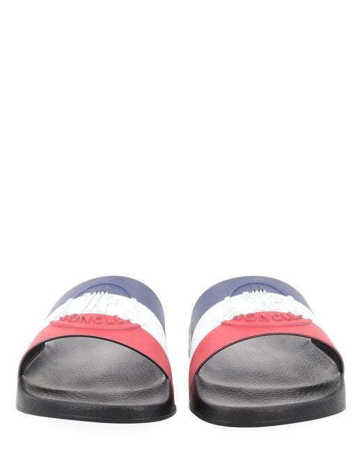 Moncler White Slide "Basile" for men