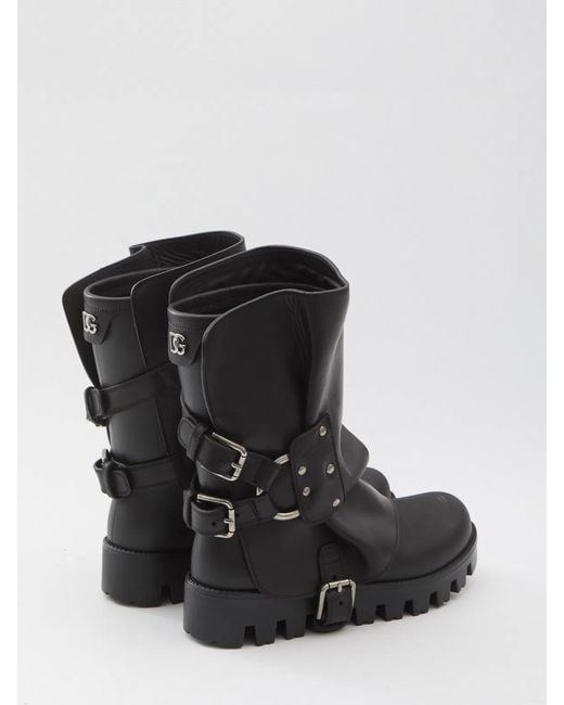 Dolce & Gabbana Black Dolce & Gabbana Rubber And Leather Boots