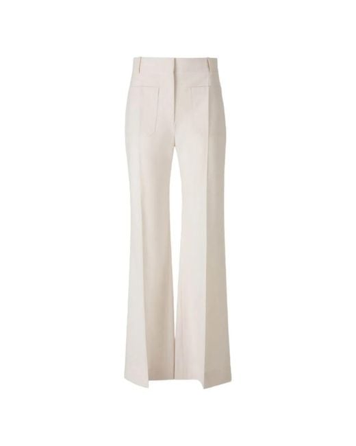 Victoria Beckham White Nude Alina Trousers