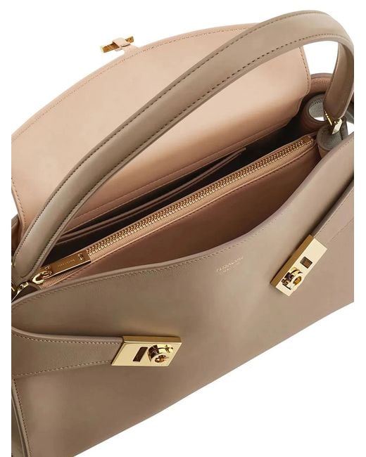 Ferragamo Gray Hug Soft Medium Shoulder Bag