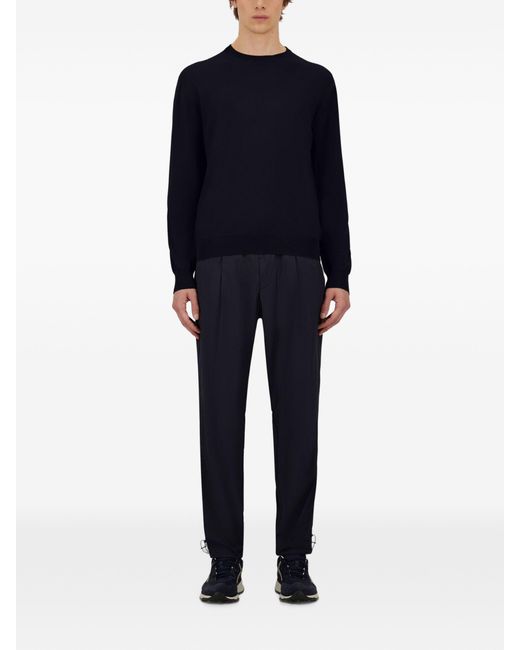 Herno Blue Dark Wool Silk Sweater for men