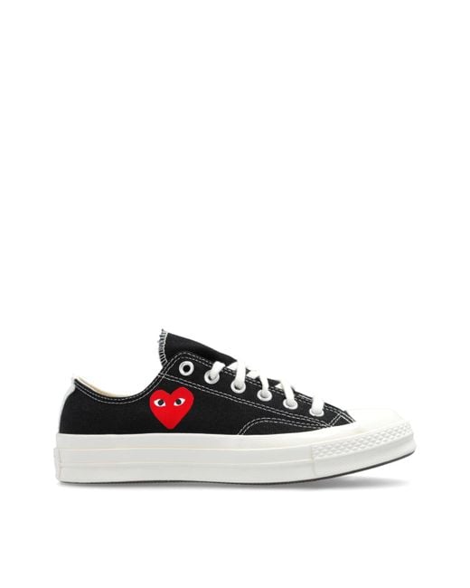 Comme des Garçons White Low-Top Canvas Sneakers