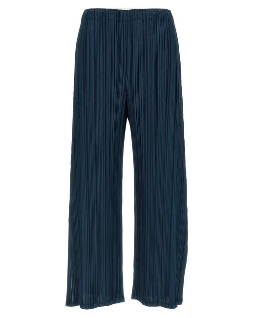 Pleats Please Issey Miyake Blue 'Mellow Pleats' Pants