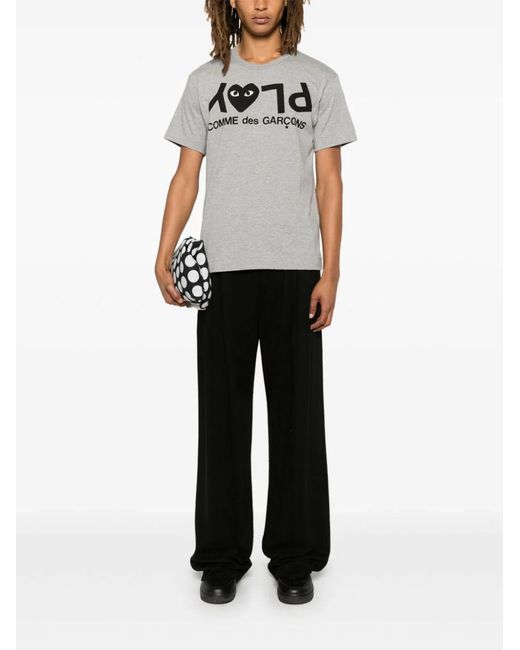COMME DES GARÇONS PLAY Gray Cotton T-Shirt