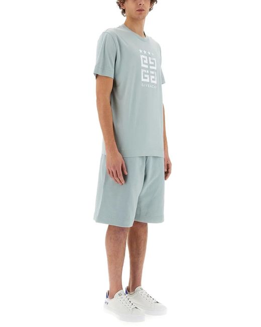Givenchy Blue Mineral Cotton T-Shirts And Polos for men