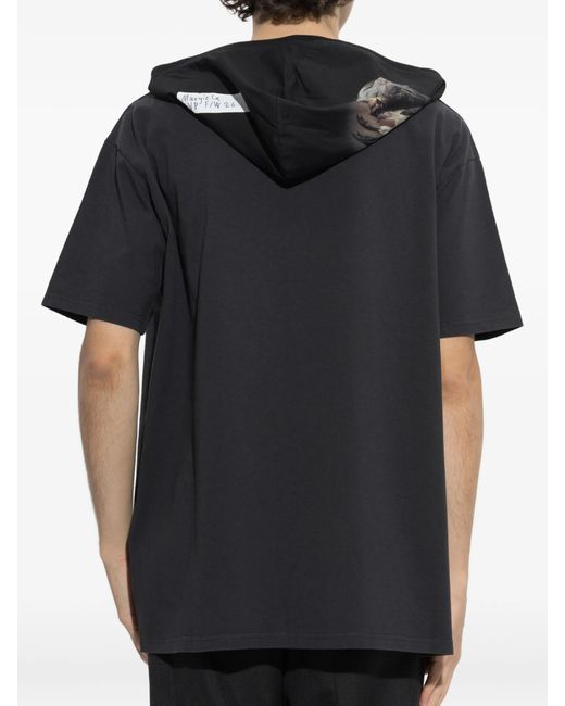 Maison Margiela Black Hooded T-Shirt for men